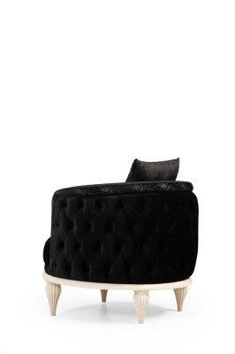 Round Armchair TV Chair Single Seat Furniture Lounge Club Relax Black