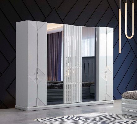 Loft Wardrobe Luxury Bedroom Wood Wardrobe Glass Cabinet Furniture Design