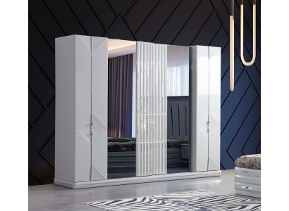 Loft Wardrobe Luxury Bedroom Wood Wardrobe Glass Cabinet Furniture Design