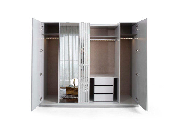 Loft Wardrobe Luxury Bedroom Wood Wardrobe Glass Cabinet Furniture Design