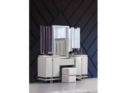 Dressing table Mirror Luxury Modern Console Furniture Chest of drawers Bedroom White Wood