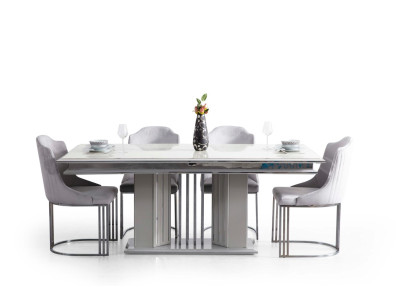 Luxury Dining table Metal Tables Wood Dining room Modern Furniture Furnishings