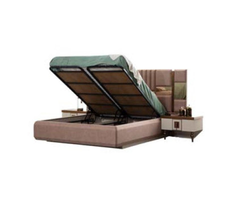 Luxury Bed Bedroom Italian Furniture Novel Material Wood Brown