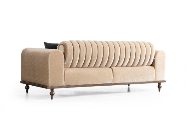 Luxury Stool Sofa Couch Beige Living room Law Firm Textile Sofas