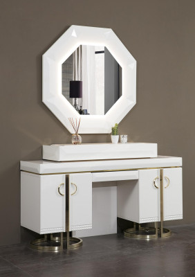 Dressing table Console Bedroom Furniture Design Wood with Metal new White