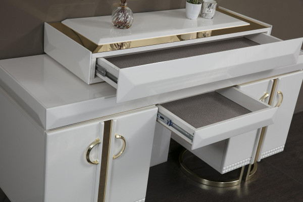 Dressing table Console Bedroom Furniture Design Wood with Metal new White