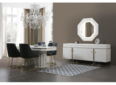 Dining room Group dining set Table Dining table Armchair Furniture 4x Chairs 7pcs