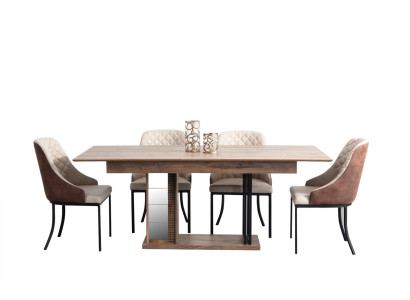 Dining room Suite Dining set Tables Table 4x armchairs Chair Upholstery 5pcs.