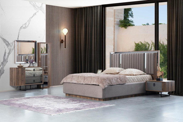 Bois Armoire Commode Avec Miroir Marron Commodes Set Complet Buffet