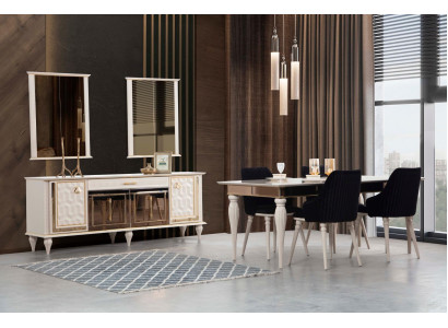 Dining room Dining table Chair Suite Tables Group Set Display case Sideboard 4 Chairs