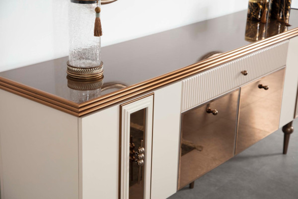 Sideboard Living room Dining room Wood Metal Chests of drawers Beige