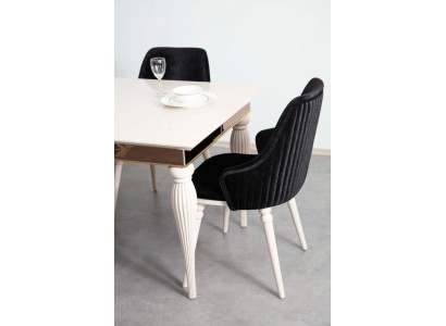 Dining room chair Black Dining table Luxury Chair elegant design new Modern Wood