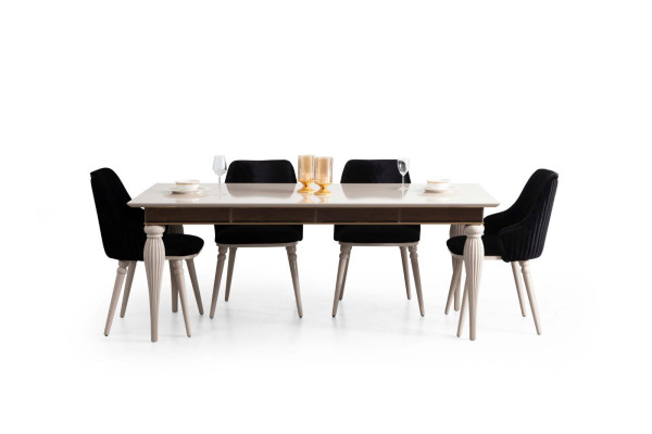 Dining room Suite Dining set Table Table 4x armchairs Chair Upholstery 5pcs.