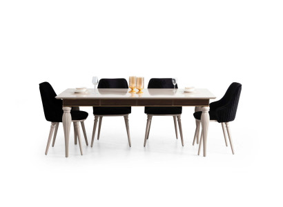 Dining room Suite Dining set Table Table 4x armchairs Chair Upholstery 5pcs.