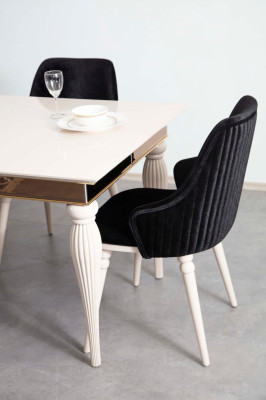 Dining room Suite Dining set Table Table 4x armchairs Chair Upholstery 5pcs.