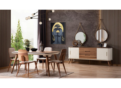 Dining room Dining table Chair Suite Tables Group Set Mirror Sideboard 4 Chairs