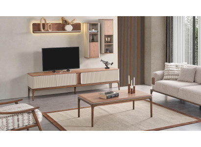 Sideboard tv Lowboard Wardrobe Coffee table Living room Modern Beige Wood