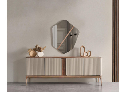 Mirror Sideboard Chests of drawers Wood Suite Set Chest of drawers Living room Beige