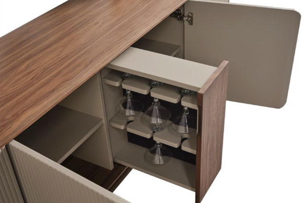 Mirror Sideboard Chests of drawers Wood Suite Set Chest of drawers Living room Beige