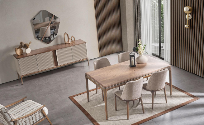 Mirror Sideboard Chests of drawers Wood Suite Set Chest of drawers Living room Beige