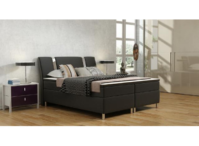 Box spring bed Hotel Beds Upholstery Leather Bed incl. Mattress & Visco leather bed