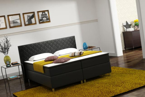 Box spring bed Box Hotel Bed with Visco & Mattress leather bed Beds Double bed K3