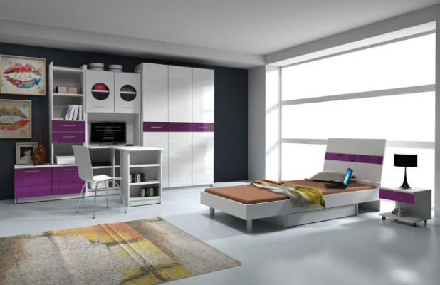 Youth Room 7 days Complete Bedroom Children Bed Wardrobe Desk new