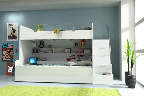 Double bunk bed Bunk bed Bed Childrens bed Youth bed Loft bed new White /White