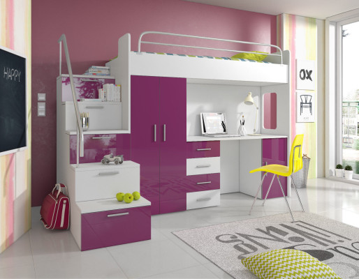 Double bunk bed Bunk bed Double bed Youth Bed Beds with Wardrobe Table new