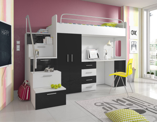 Double bunk bed Bunk bed Double bed Youth Bed Beds with Wardrobe Table new !