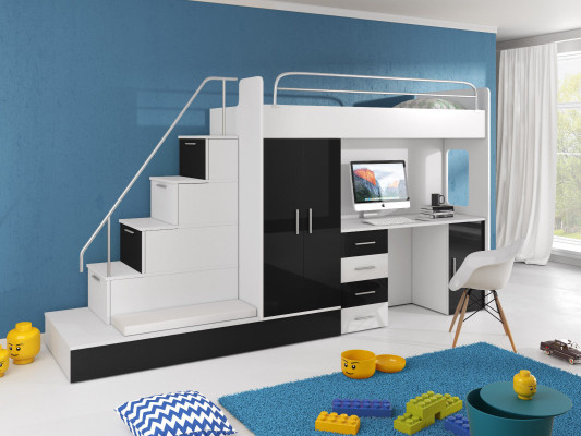 Youth Room Bed Double bunk bed Bunk bed Desk Wardrobe RAJ 5S