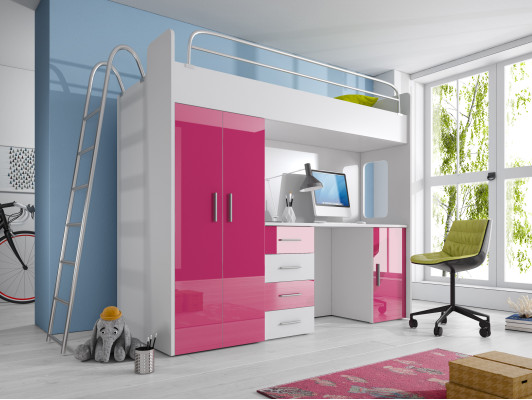 Exquisite Bunk bed + Desk + Wardrobe modern style for your baby from Wood