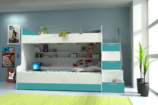 Modern bunk bed in turquoise modern style for your children's room