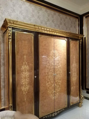 Wardrobe Bedroom Wood Wardrobe Antique Style Rococo Baroque Cabinets