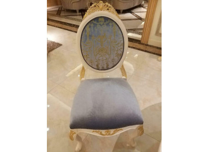 Chair Throne Armchair Set Wood Dining room Designer Antique Style Rococo Baroque