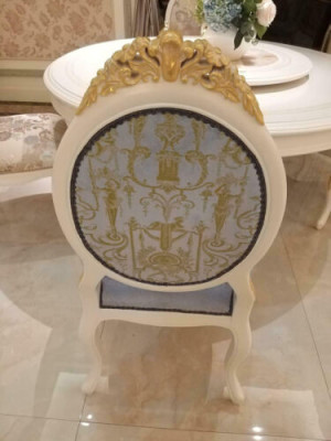 Chair Throne Armchair Set Wood Dining room Designer Antique Style Rococo Baroque