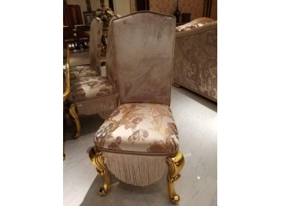 Chair Throne Armchair Set Dining room Designer Wood Antique Style Baroque Rococo Wood