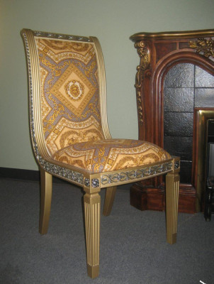 Dining room Chair 1 Seater Armchair Wood Luxury Class Baroque Rococo Furniture