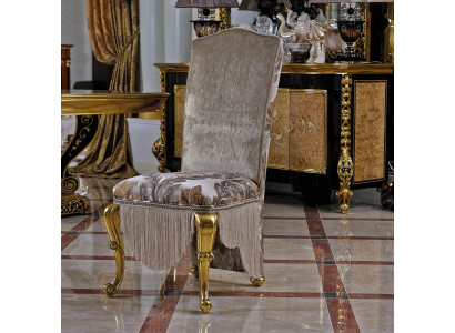 1x Chair Throne Armchair Set E61 Dining room Designer Wood Antique Style Baroque