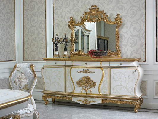 XXL Buffet Chest of drawers Chests of drawers Wardrobe Baroque Rococo Deco Mirror Sideboard