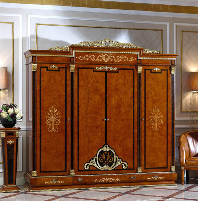 Masterfully designed wardrobe with decorative facade painting
