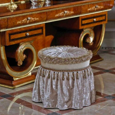 Elegant Designer Stool Side Pufa Footstool Bedroom Living room Textile