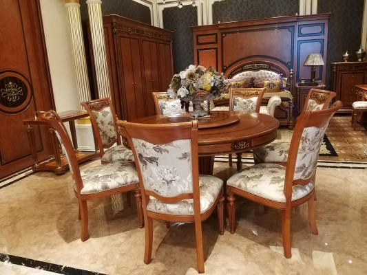 Round Dining room + 4 Chairs Chair Set Suite Round Table Wood Tables Round 5pcs