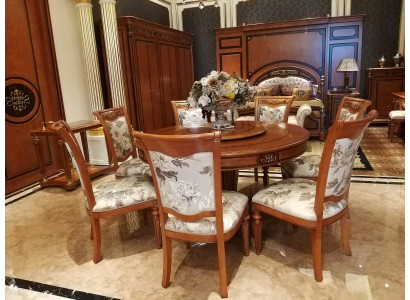 Round Dining room + 4 Chairs Chair Set Suite Round Table Wood Tables Round 5pcs