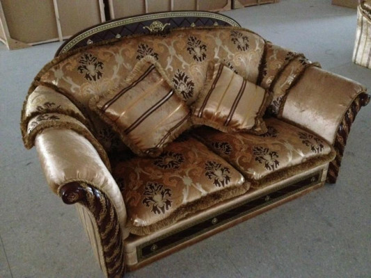 Elegant designer sofa set baroque rococo antique style couch suite 2+1 seater