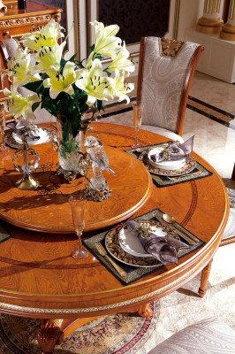 Round Dining room + 4 Chairs Chair Set Suite Round Table Wood Tables Round E62