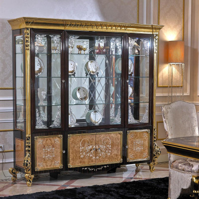 Classic Display case Bookcase Wardrobe Glass Showcases Baroque Rococo