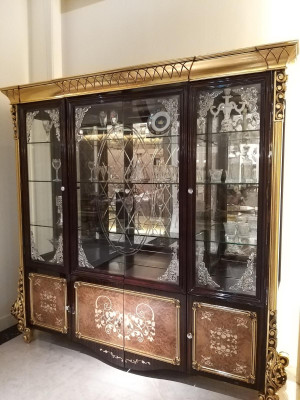 Classic Display case Bookcase Wardrobe Glass Decorative Showcases Rococo Baroque