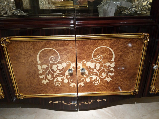 Classic Display case Bookcase Wardrobe Glass Decorative Showcases Rococo Baroque
