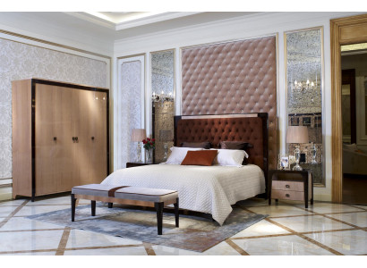 Bed Bedside table 3 pieces. Bedroom Set Luxury Chesterfield Complete Furniture Decoration